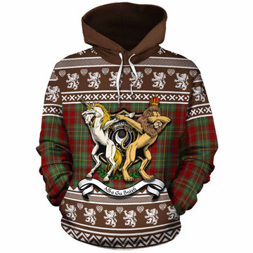 Leask Clan Tartan Crest Christmas Cotton Hoodie Coat of Arms Funny Style