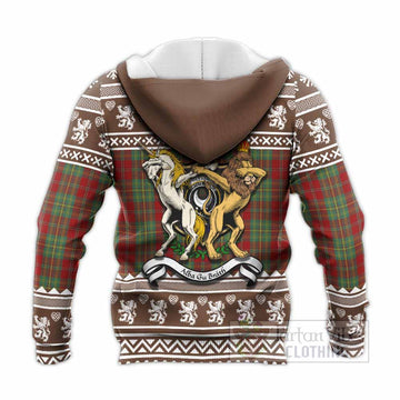 Leask Clan Tartan Crest Christmas Knitted Hoodie Coat of Arms Funny Style