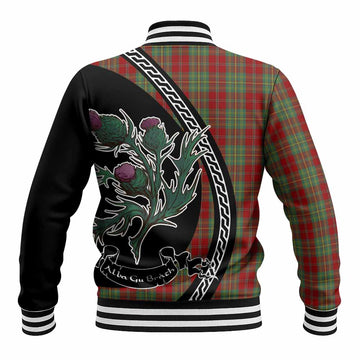 Leask Family Crest Tartan Baseball Jacket Alba Thistle Inspired
