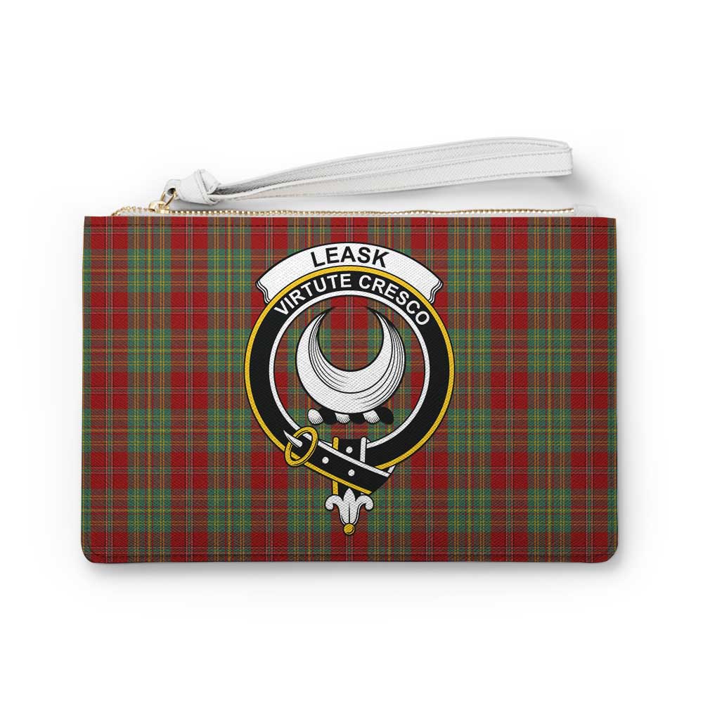 Tartan Vibes Clothing Leask Family Crest Tartan Clutch Bag