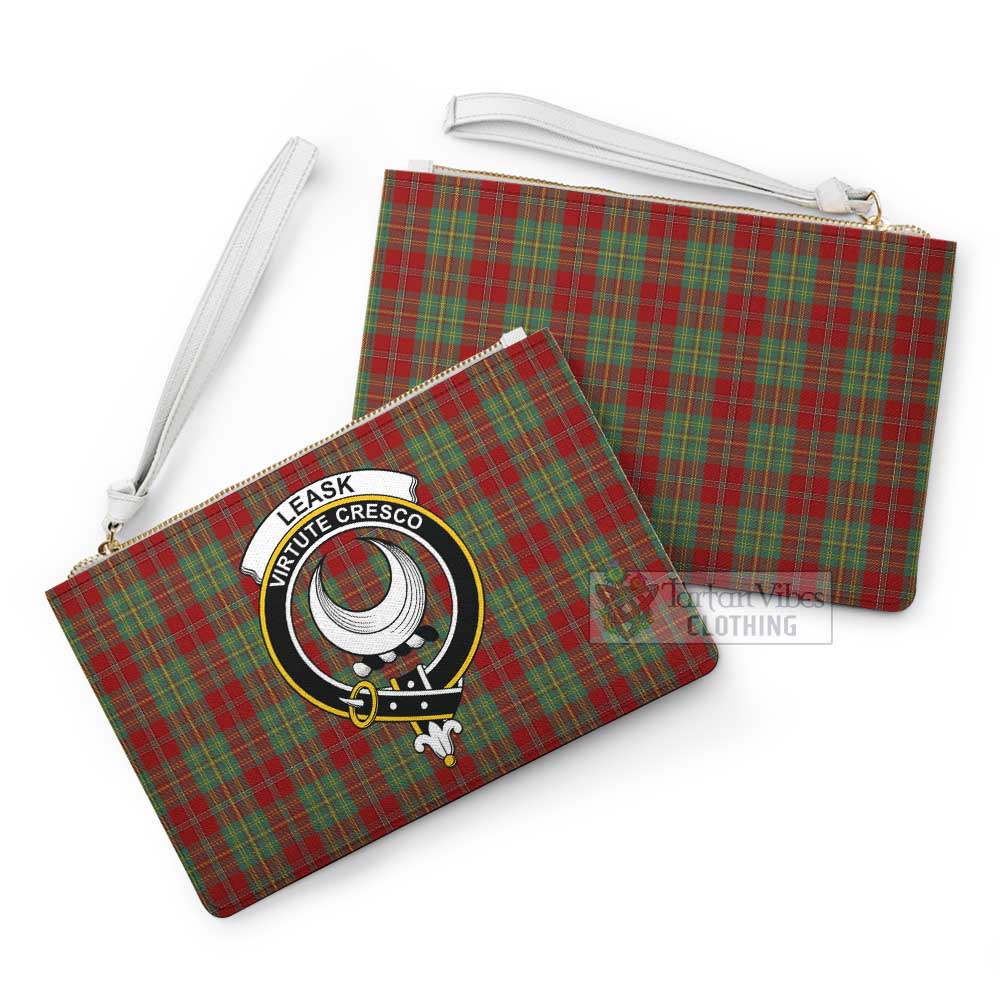 Tartan Vibes Clothing Leask Family Crest Tartan Clutch Bag