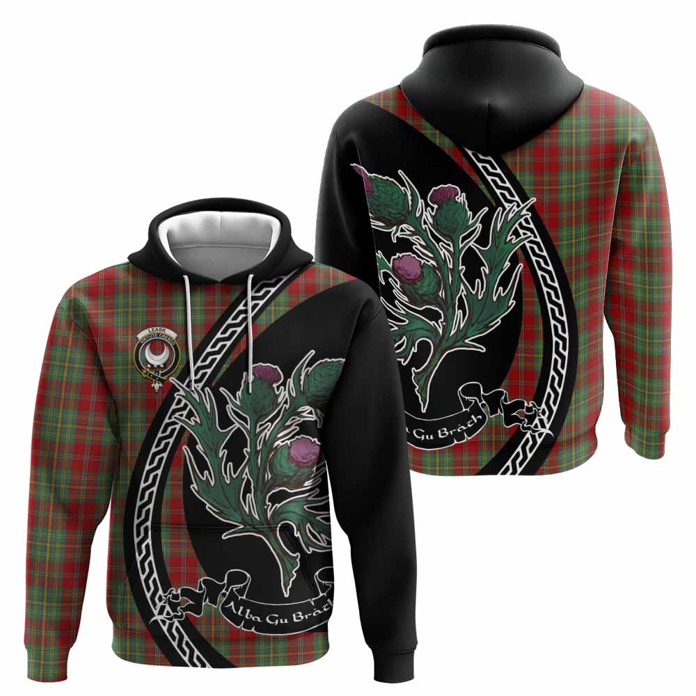 Leask Family Crest Tartan Hoodie Alba Thistle Inspired - Tartan Vibes Clothing
