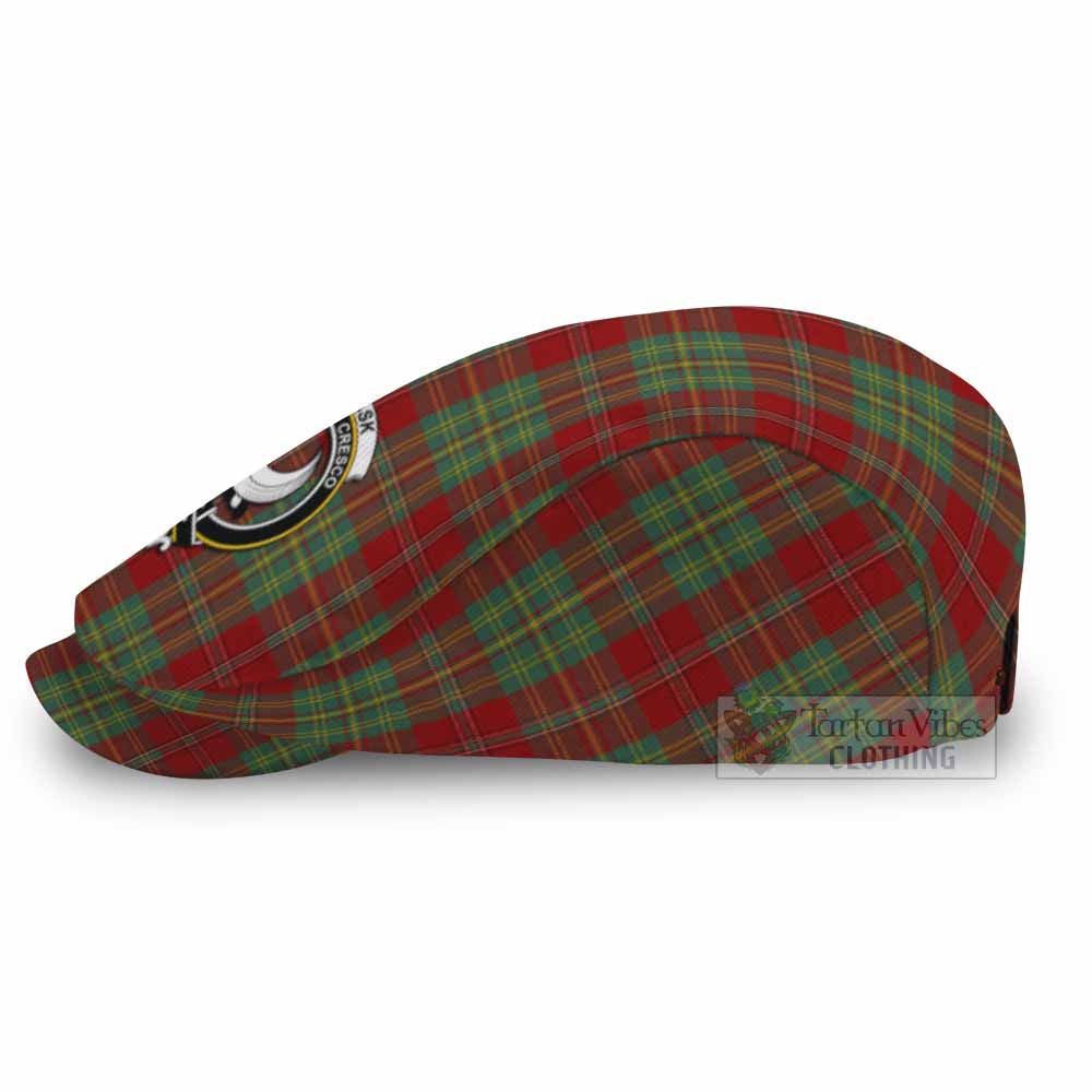 Leask Family Crest Tartan Jeff Cap, Tartan Flat Cap