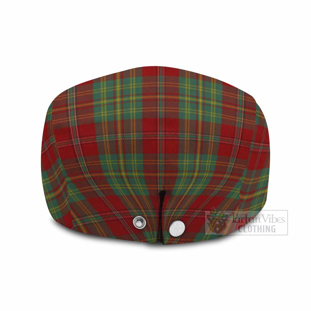 Leask Family Crest Tartan Jeff Cap, Tartan Flat Cap