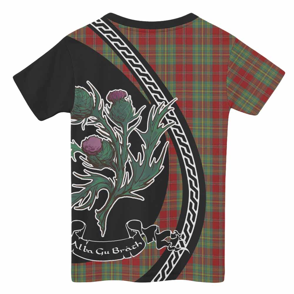 Leask Family Crest Tartan Kid T-shirt Alba Thistle Inspired - Tartan Vibes Clothing