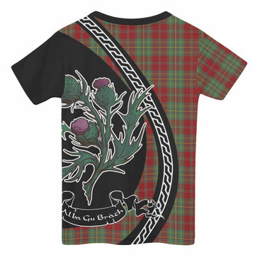 Leask Family Crest Tartan Kid T-shirt Alba Thistle Inspired - Tartan Vibes Clothing