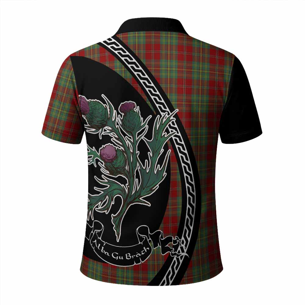 Leask Family Crest Tartan Polo Shirt Alba Thistle Inspired - Tartan Vibes Clothing