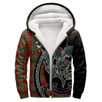 Leask Family Crest Tartan Sherpa Hoodie Alba Thistle Inspired