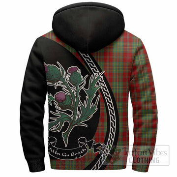 Leask Family Crest Tartan Sherpa Hoodie Alba Thistle Inspired