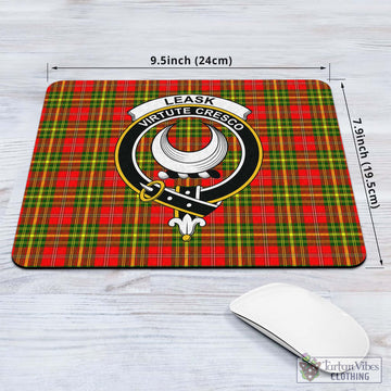 Leask Modern Tartan Mouse Pad with Family Crest