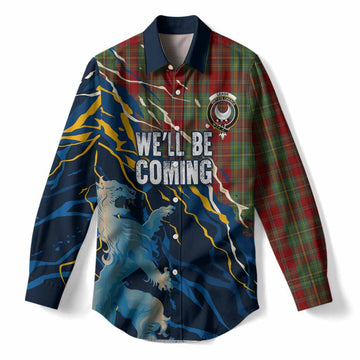 Leask Scotland Tartan Women Casual Shirt WC2026 Football - We'll Be Coming