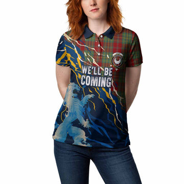 Leask Scotland Tartan Women Polo Shirt WC2026 Football - We'll Be Coming
