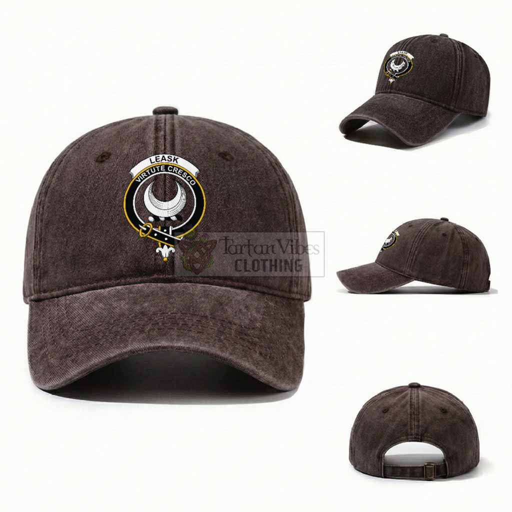 Leask Scottish Clan Crest Washed Baseball Cap