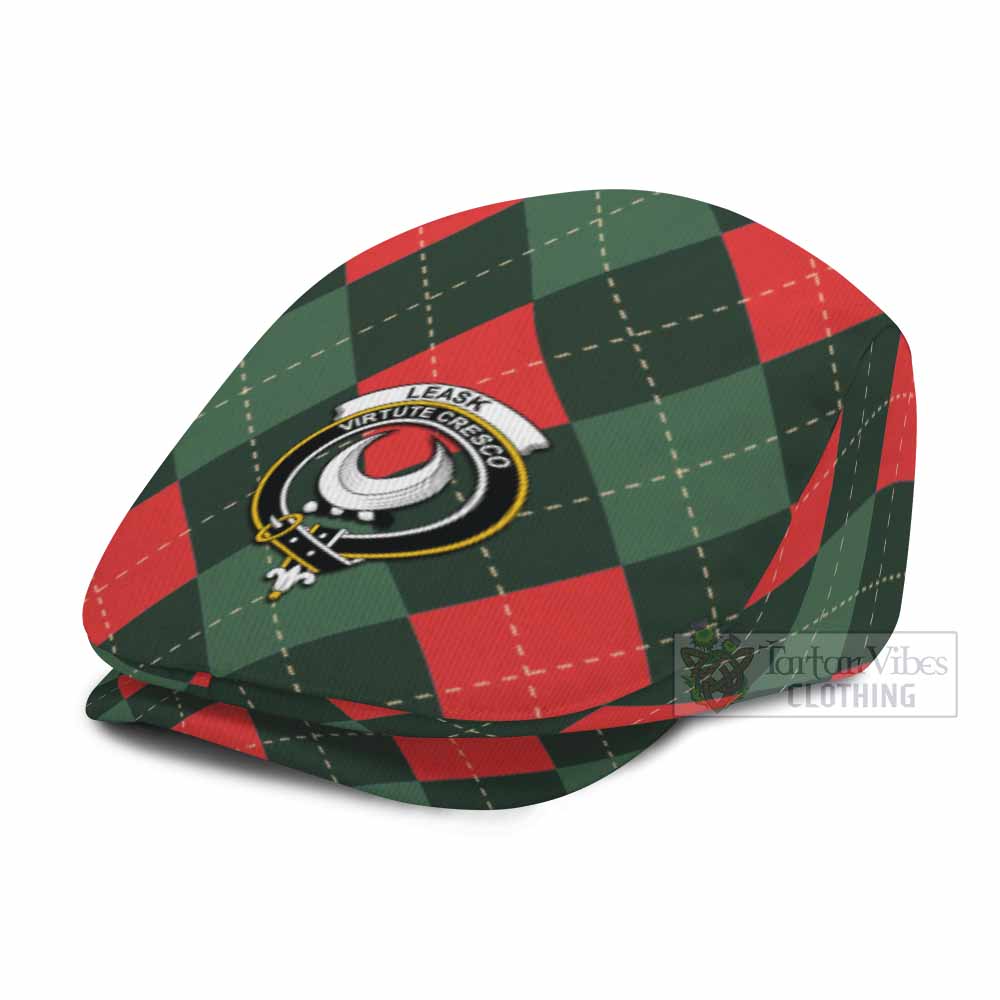 Leask Scottish Family Crest Flat Cap, Jeff Cap Argyle Plaid Christmas Style - Tartan Vibes Clothing