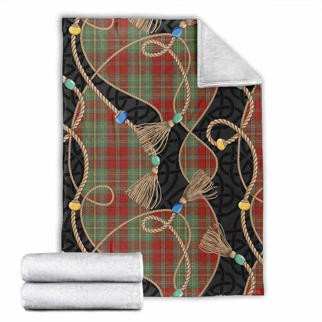 Leask Scottish Tartan Twisted Ropes Stylized Blanket X-Large 59 x 79 inches 150 x 200 cm - Tartan Vibes Clothing