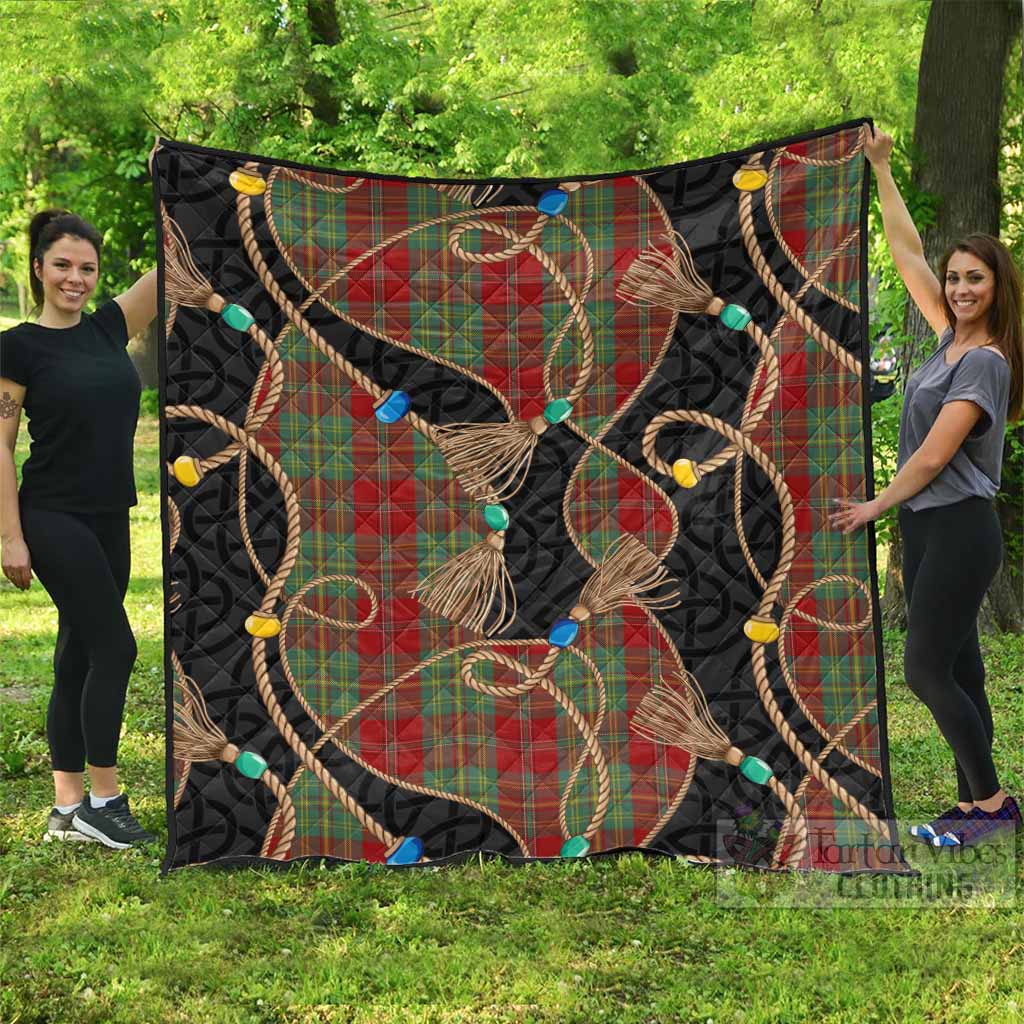 Leask Scottish Tartan Twisted Ropes Stylized Premium Quilt - Tartan Vibes Clothing