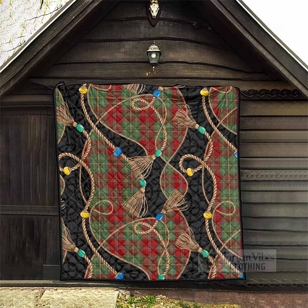 Leask Scottish Tartan Twisted Ropes Stylized Premium Quilt - Tartan Vibes Clothing