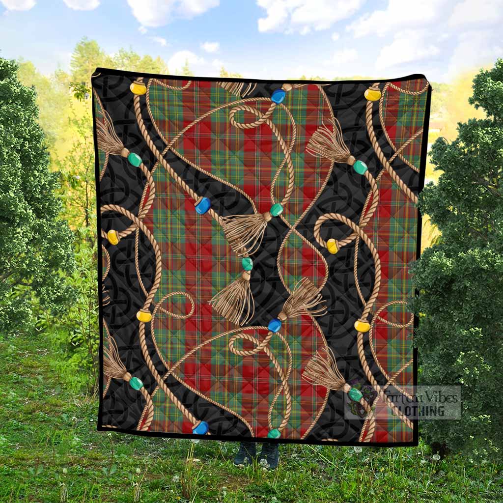 Leask Scottish Tartan Twisted Ropes Stylized Premium Quilt - Tartan Vibes Clothing