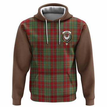 Leask Tartan Accent Hoodie with Family Crest