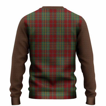 Leask Tartan Accent Knitted Sweater with Family Crest