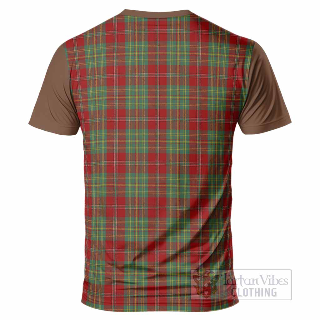 Leask Tartan Accent T-Shirt with Family Crest