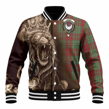 Leask Tartan Baseball Jacket Roaring Lion Heritage
