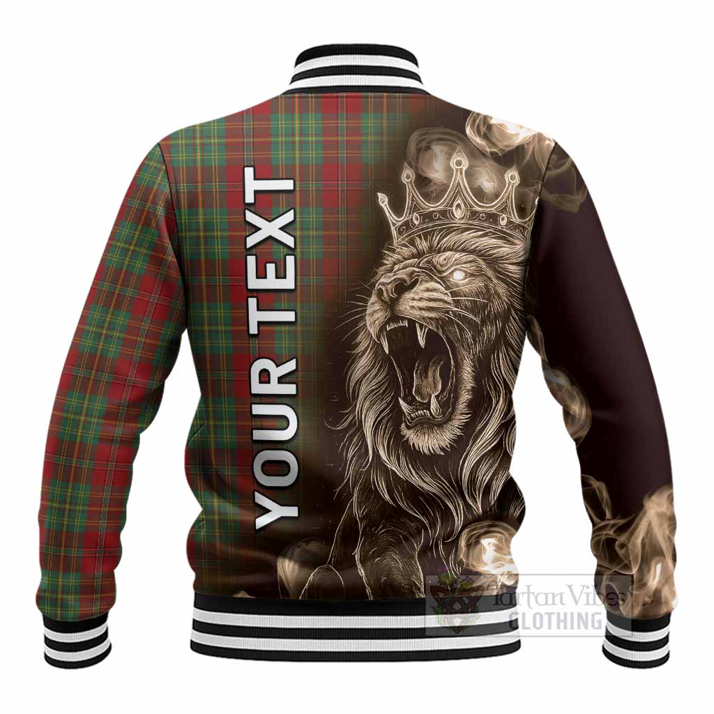 Leask Tartan Baseball Jacket Roaring Lion Heritage