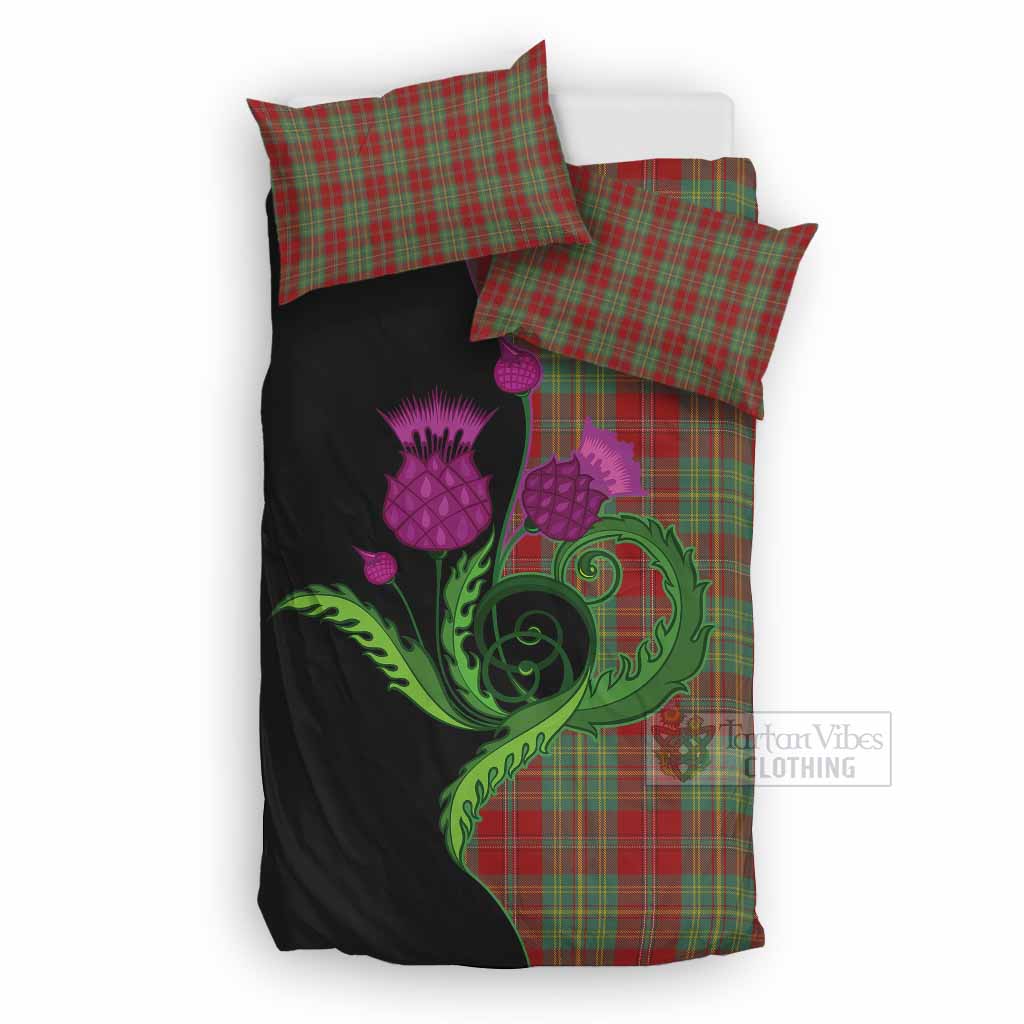 Leask Tartan Bedding Set Traditional Scottish Thistle UK Bedding Set UK Double 79*79 inch - Tartan Vibes Clothing