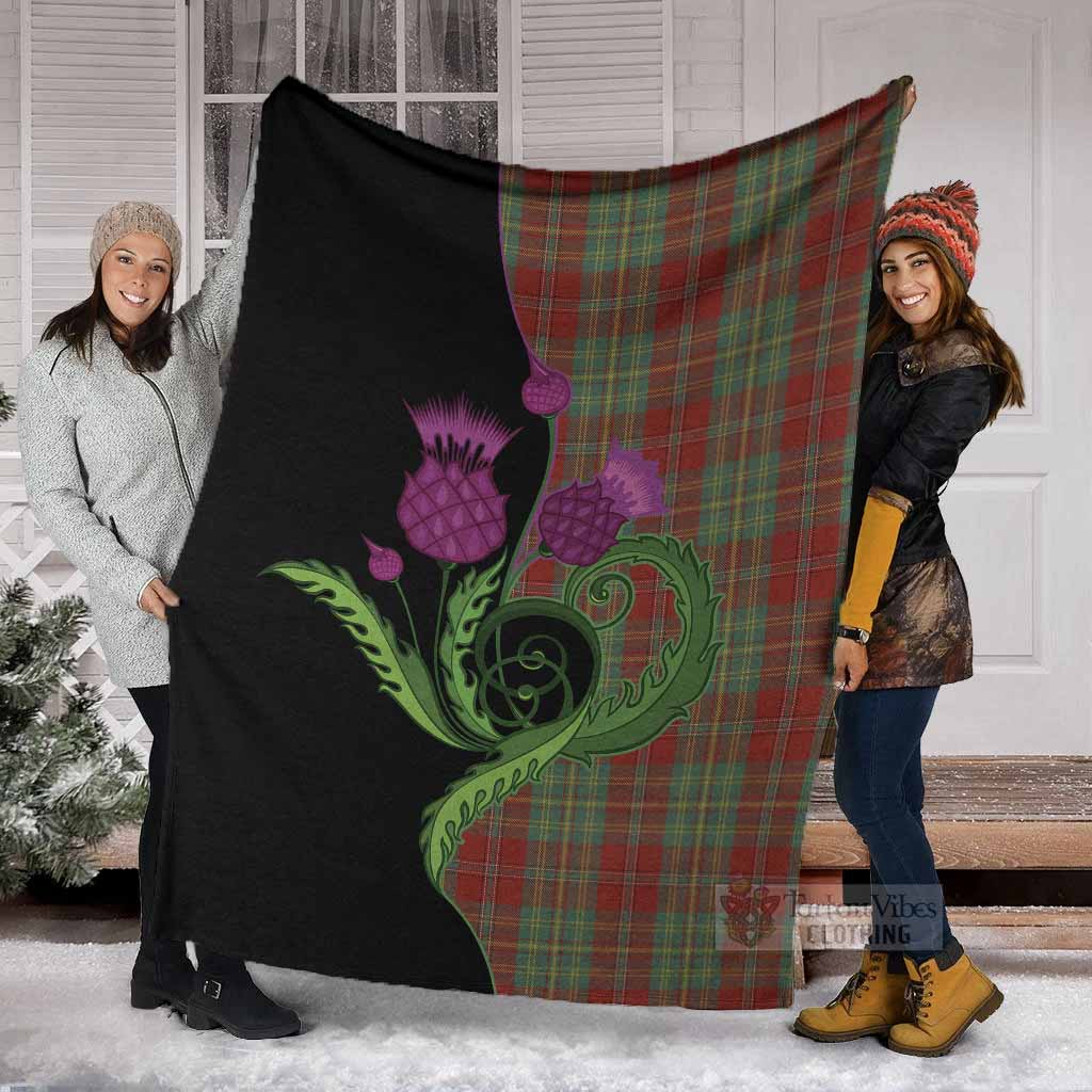 Leask Tartan Blanket Traditional Scottish Thistle - Tartan Vibes Clothing