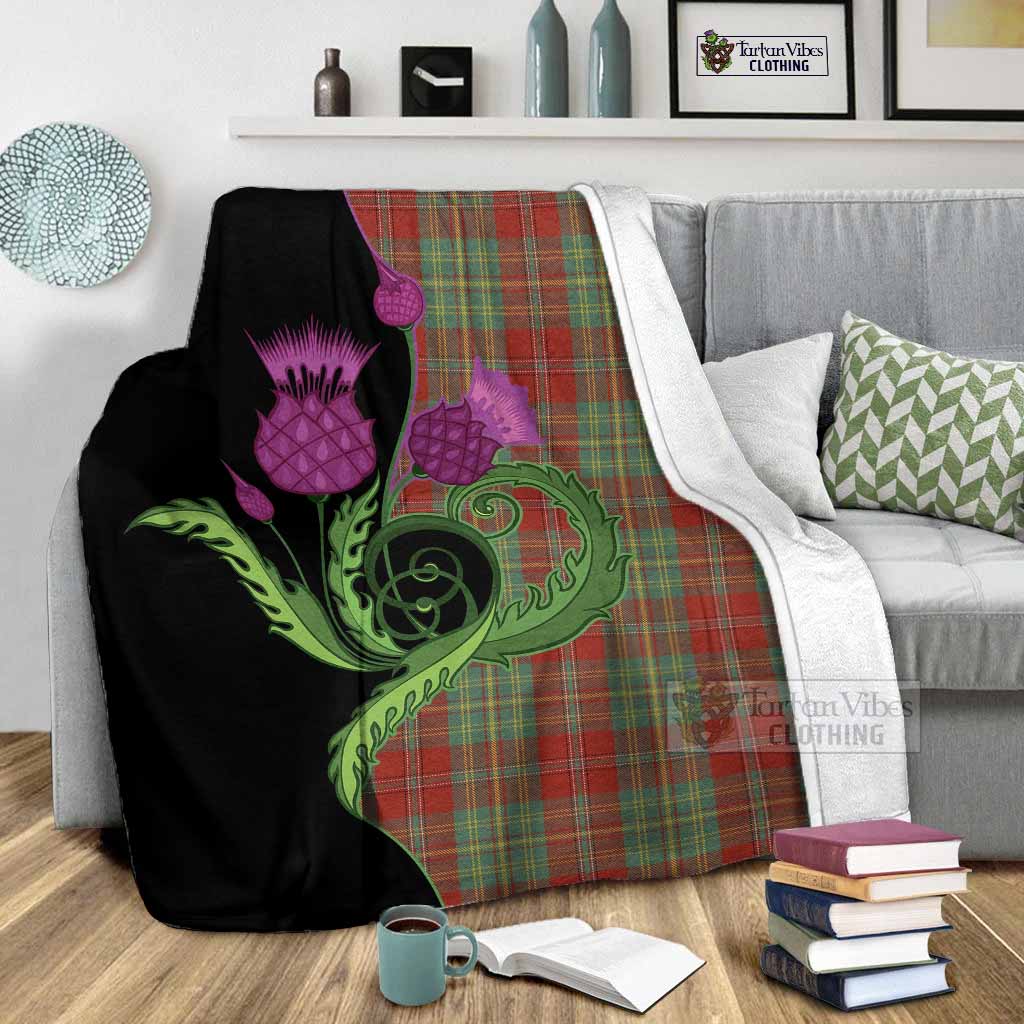 Leask Tartan Blanket Traditional Scottish Thistle - Tartan Vibes Clothing