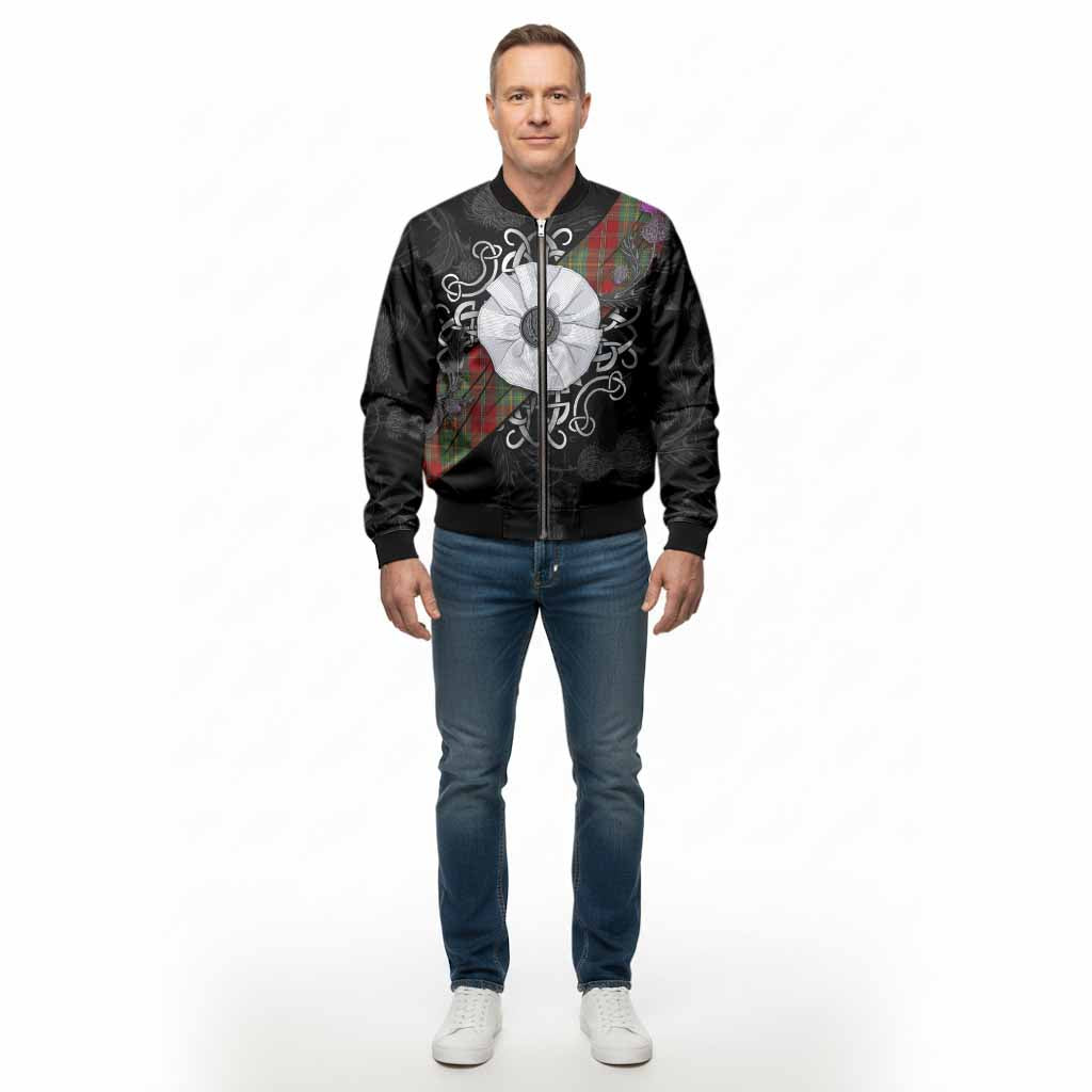 Leask Tartan Bomber Jacket Jacobite White Rose - Tartan Vibes Clothing