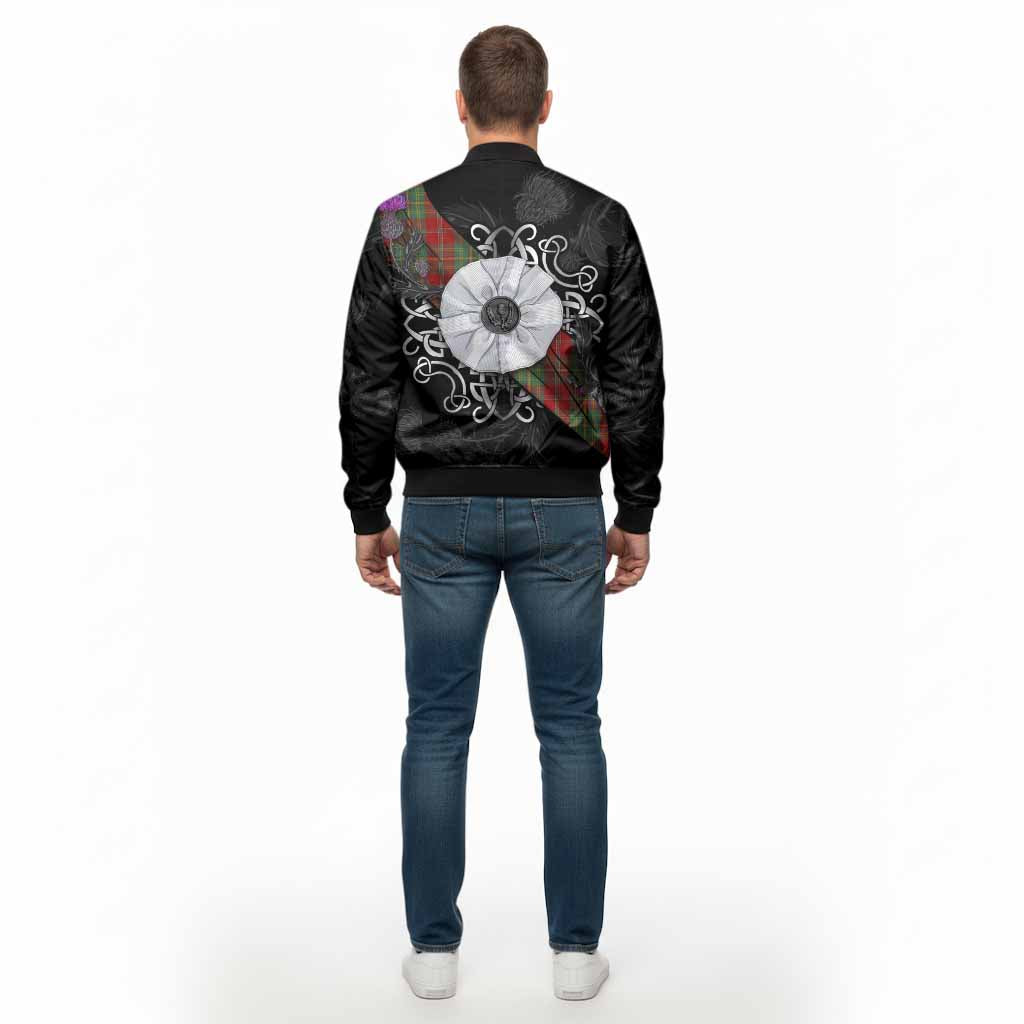 Leask Tartan Bomber Jacket Jacobite White Rose - Tartan Vibes Clothing