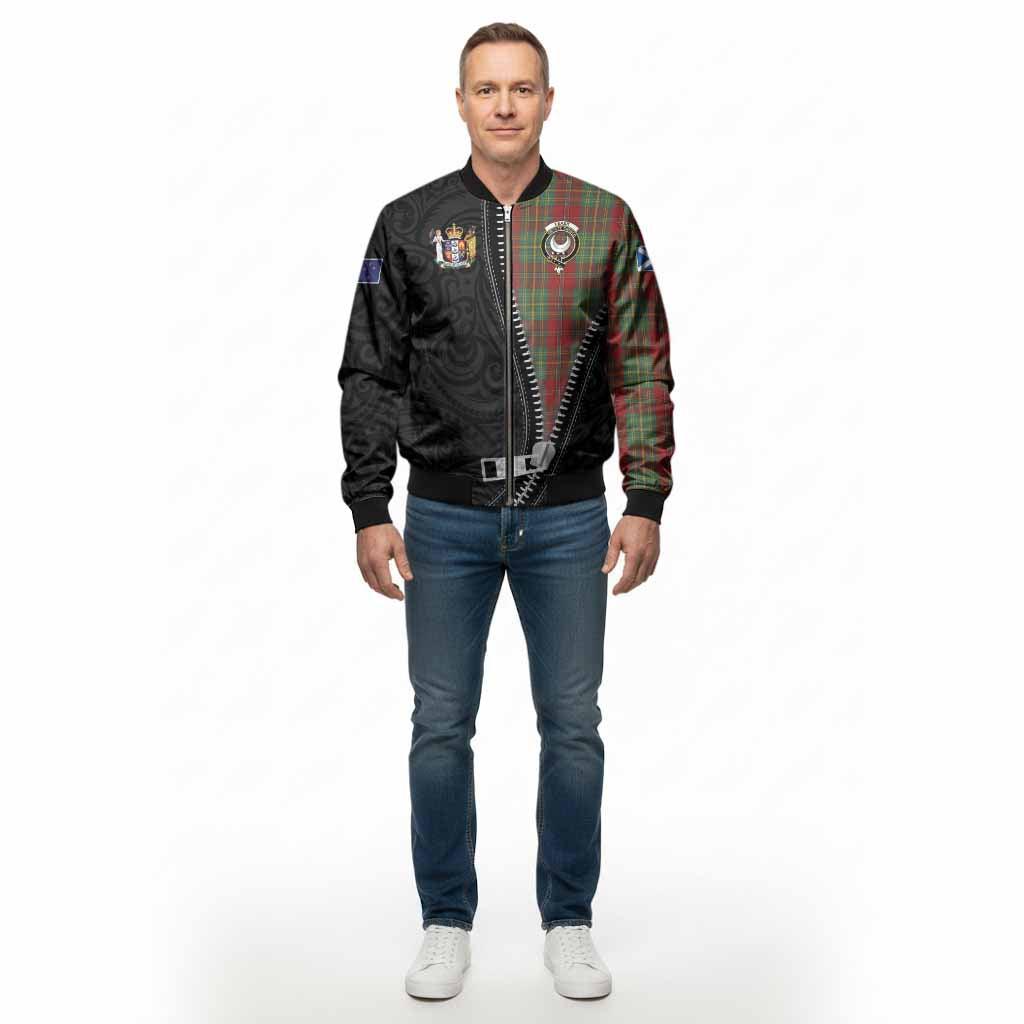 Leask Tartan Bomber Jacket New Zealand Pattern Unique Zipper Stylized