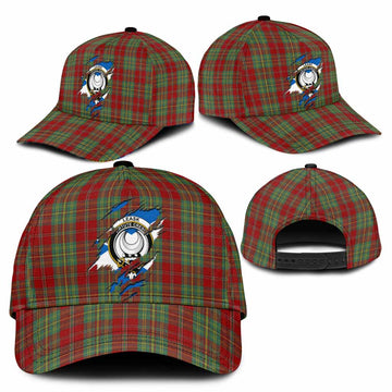 Leask Tartan Classic Cap with Family Crest In Me Style
