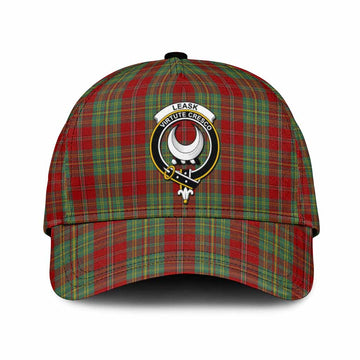Leask Tartan Classic Cap with Family Crest