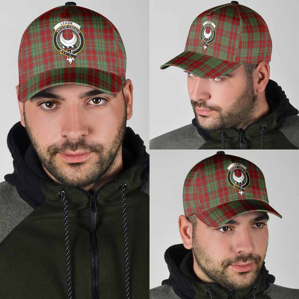 Leask Tartan Classic Cap with Family Crest