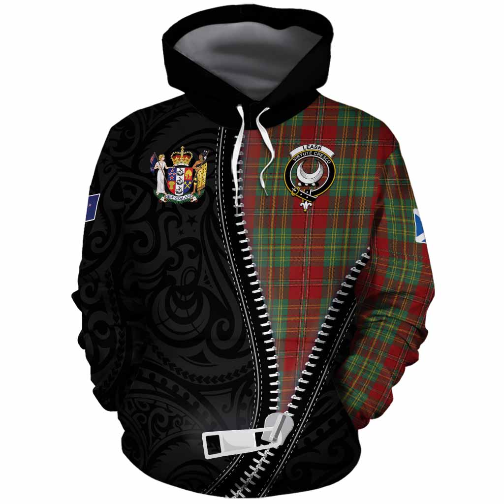 Leask Tartan Cotton Hoodie New Zealand Pattern Unique Zipper Stylized