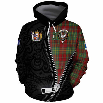 Leask Tartan Cotton Hoodie New Zealand Pattern Unique Zipper Stylized