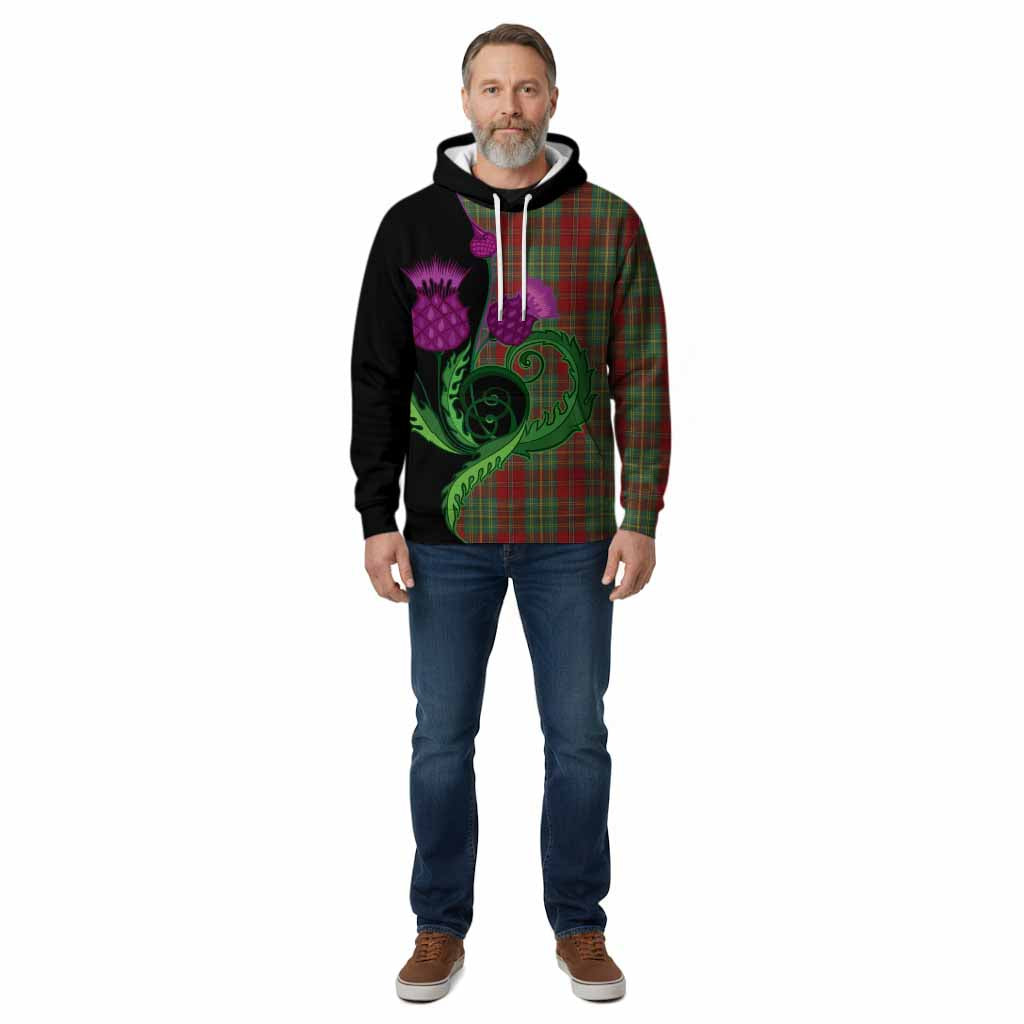 Leask Tartan Cotton Hoodie Traditional Scottish Thistle