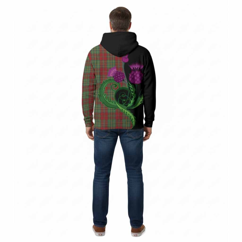 Leask Tartan Cotton Hoodie Traditional Scottish Thistle
