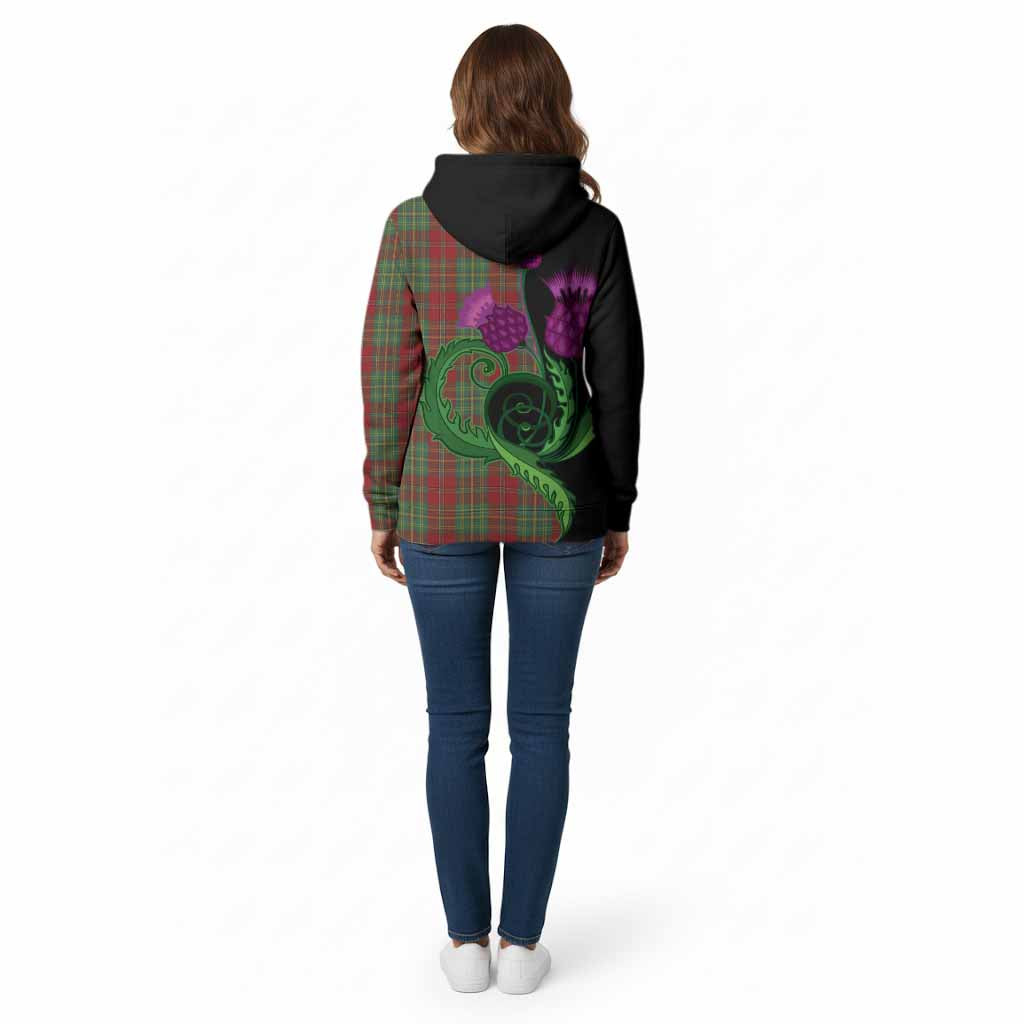 Leask Tartan Cotton Hoodie Traditional Scottish Thistle