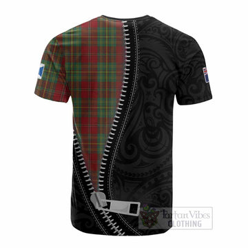 Leask Tartan Cotton T-shirt New Zealand Pattern Unique Zipper Stylized