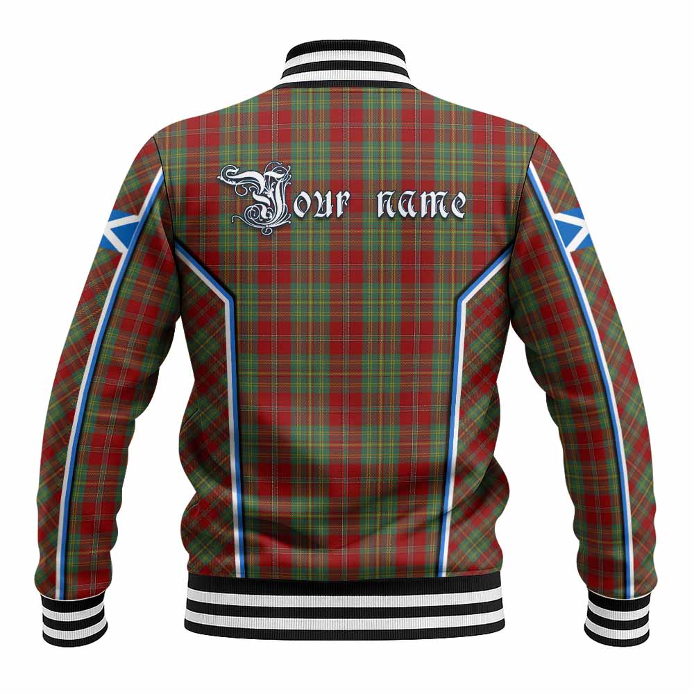Leask Tartan Crest Baseball Jacket Scotland Coat of Arm Flag Style - Tartan Vibes Clothing
