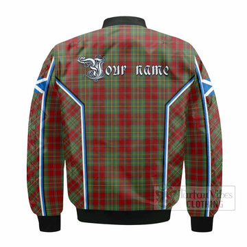 Leask Tartan Crest Bomber Jacket Scotland Coat of Arm Flag Style