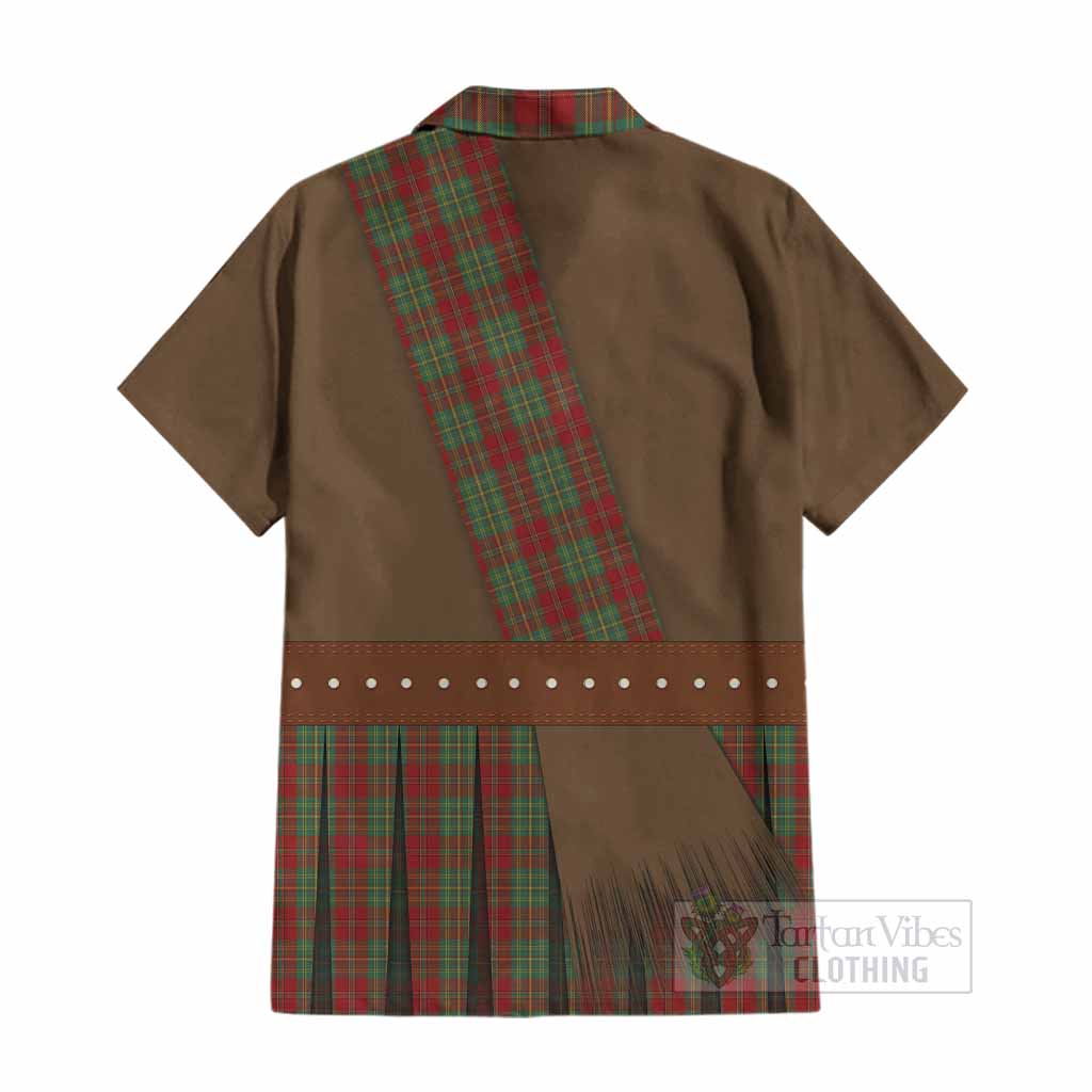 Leask Tartan Crest Cotton Hawaiian Shirt Kilt Costume Style