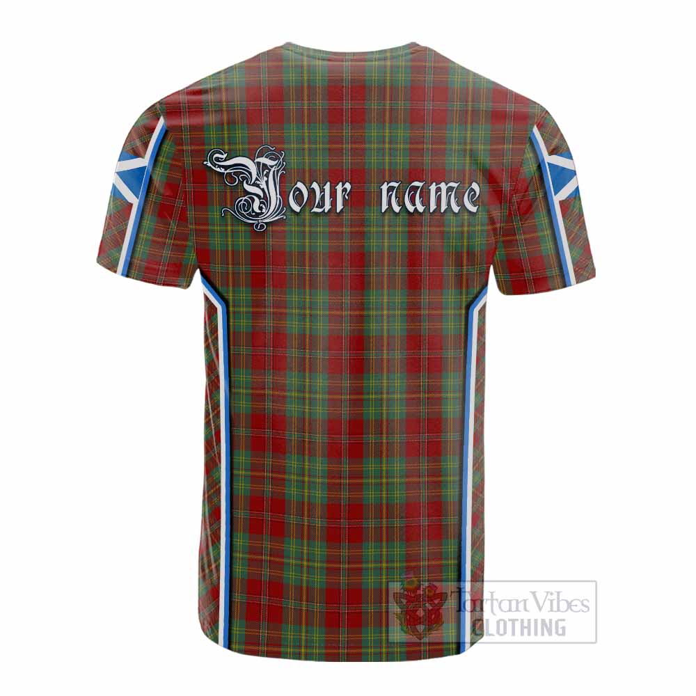 Leask Tartan Crest Cotton T-shirt Scotland Coat of Arm Flag Style - Tartan Vibes Clothing