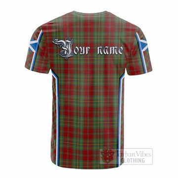 Leask Tartan Crest Cotton T-shirt Scotland Coat of Arm Flag Style