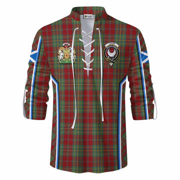 Leask Tartan Crest Ghillie Kilt Shirt Scotland Coat of Arm Flag Style - Tartan Vibes Clothing