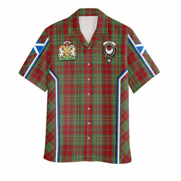 Leask Tartan Crest Hawaiian Shirt Scotland Coat of Arm Flag Style