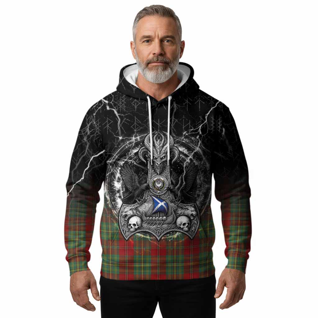Leask Tartan Crest Hoodie Celtic Odin's Raven Legacy